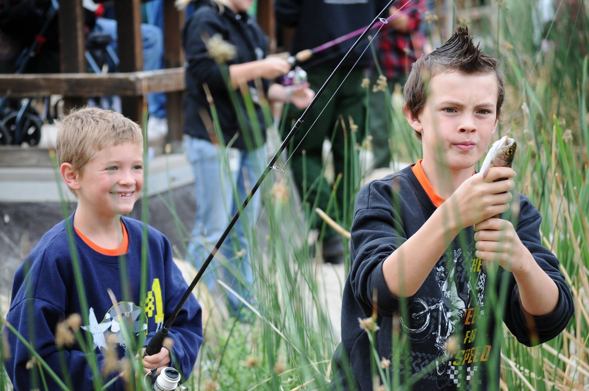 Fishing at a community pond (illustrative)